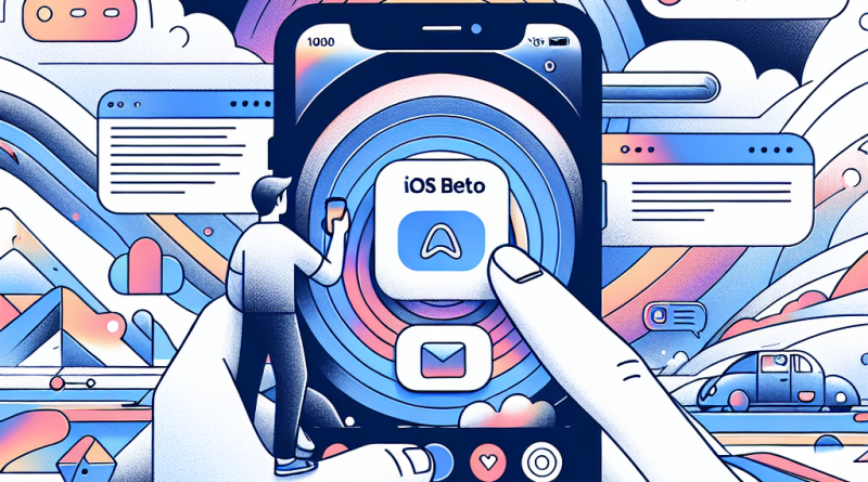 Illustration of user interacting with iphone in a abstract digital gradients setting, with a inspired mood.