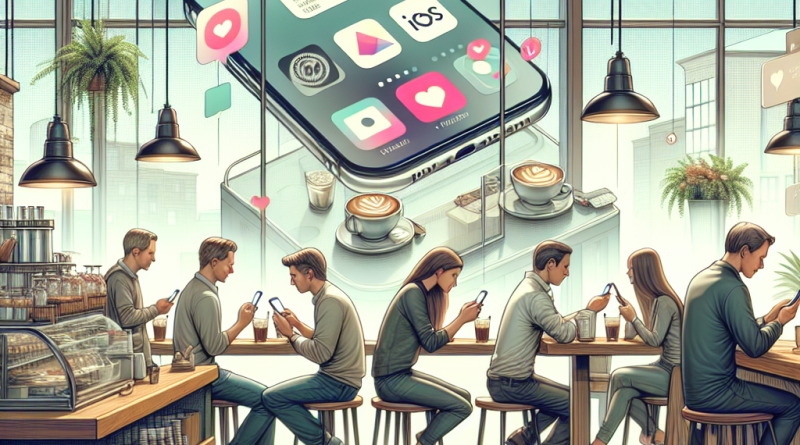 Illustration of ios 26 interface in a coffee shops setting, with a focused mood.