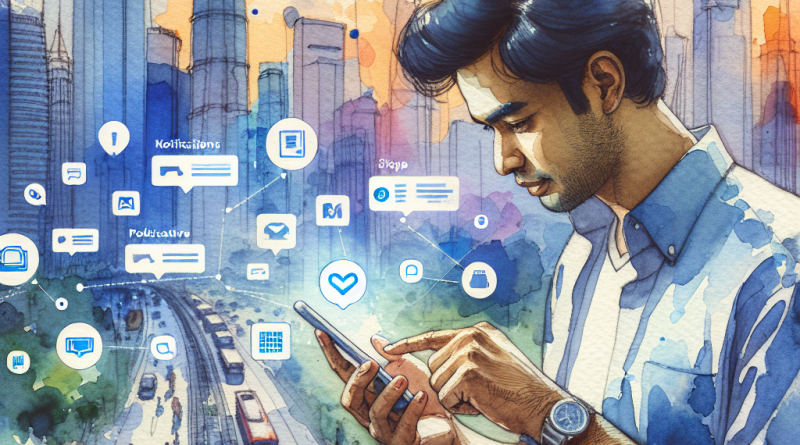 Illustration of finger tapping ios feature in a urban cityscapes setting, with a determined mood.