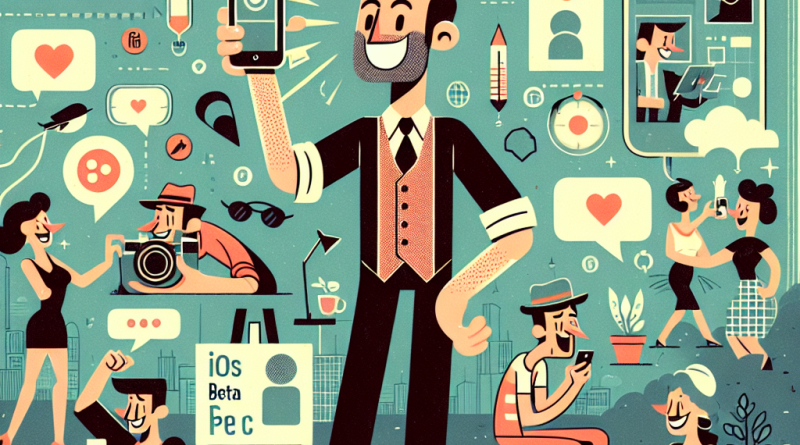 Illustration of person taking photo with iphone in a minimal tech setups setting, with a relaxed mood.