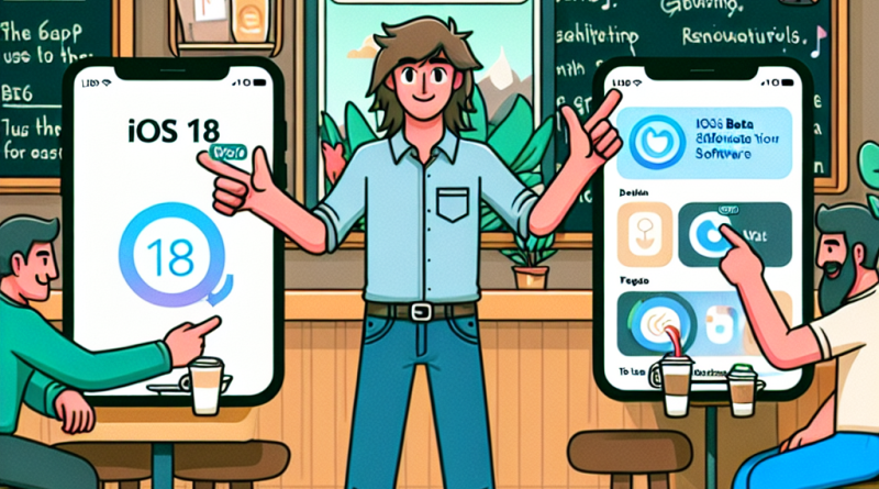 Illustration of finger tapping ios feature in a coffee shops setting, with a relaxed mood.