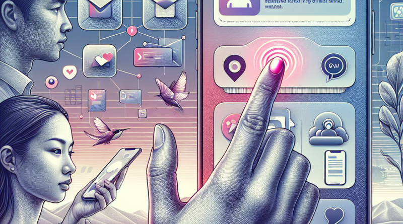 Illustration of finger tapping ios feature in a abstract digital gradients setting, with a inspired mood.