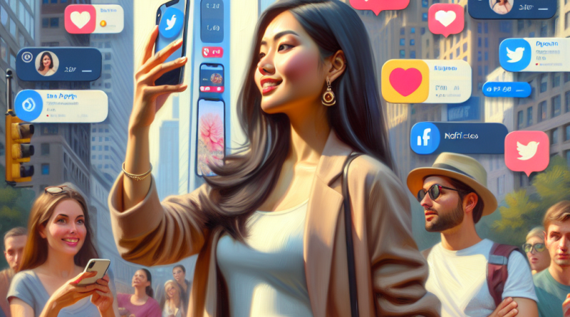 Illustration of person taking photo with iphone in a urban cityscapes setting, with a relaxed mood.