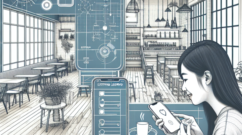 Illustration of ios settings screen in a coffee shops setting, with a relaxed mood.