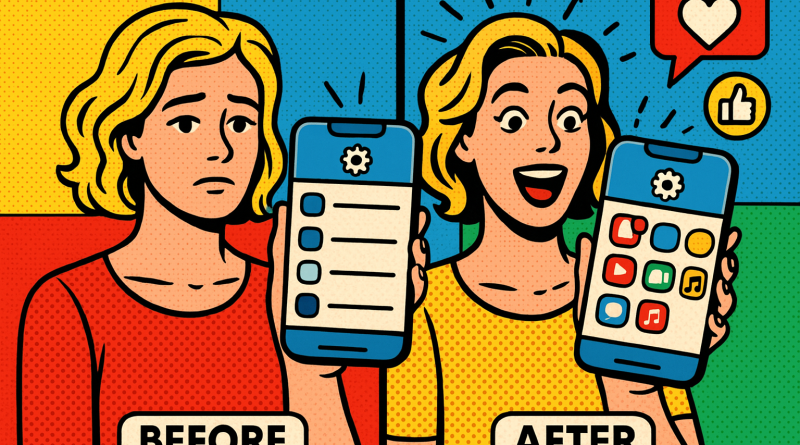 Illustration of ios settings screen in a bright daylight studios setting, with a creative mood.