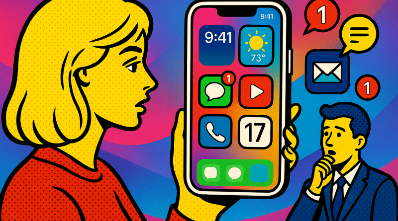 Illustration of ios 26 interface in a abstract digital gradients setting, with a focused mood.