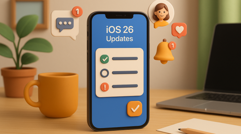 Illustration of iphone on desk in a cozy home environments setting, with a focused mood.