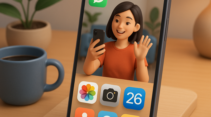 Illustration of iphone on desk in a cozy home environments setting, with a relaxed mood.