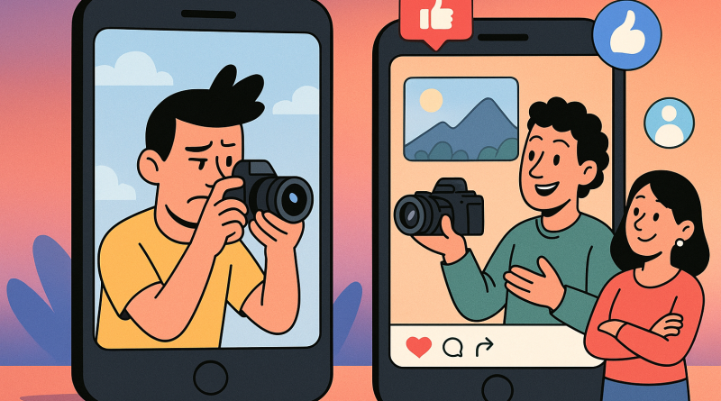 Illustration of iphone thumbnails side by side in a abstract digital gradients setting, with a relaxed mood.
