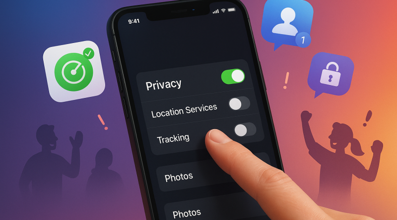 Illustration of finger tapping ios feature in a abstract digital gradients setting, with a inspired mood.