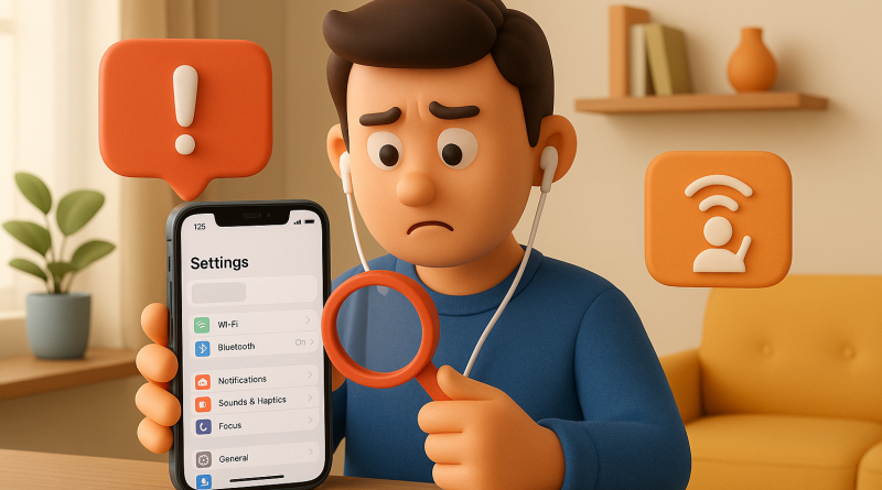 Illustration of ios settings screen in a cozy home environments setting, with a focused mood.